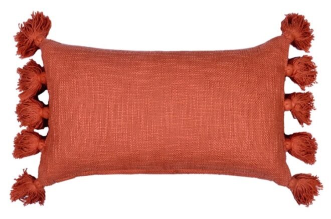 Solid Cushion with Tassels